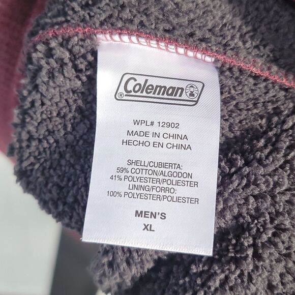 New Coleman 3 Button Sherpa Lined LS Waffle Henley Shirt Front Welt Pocket Sz XL - Picture 6 of 8